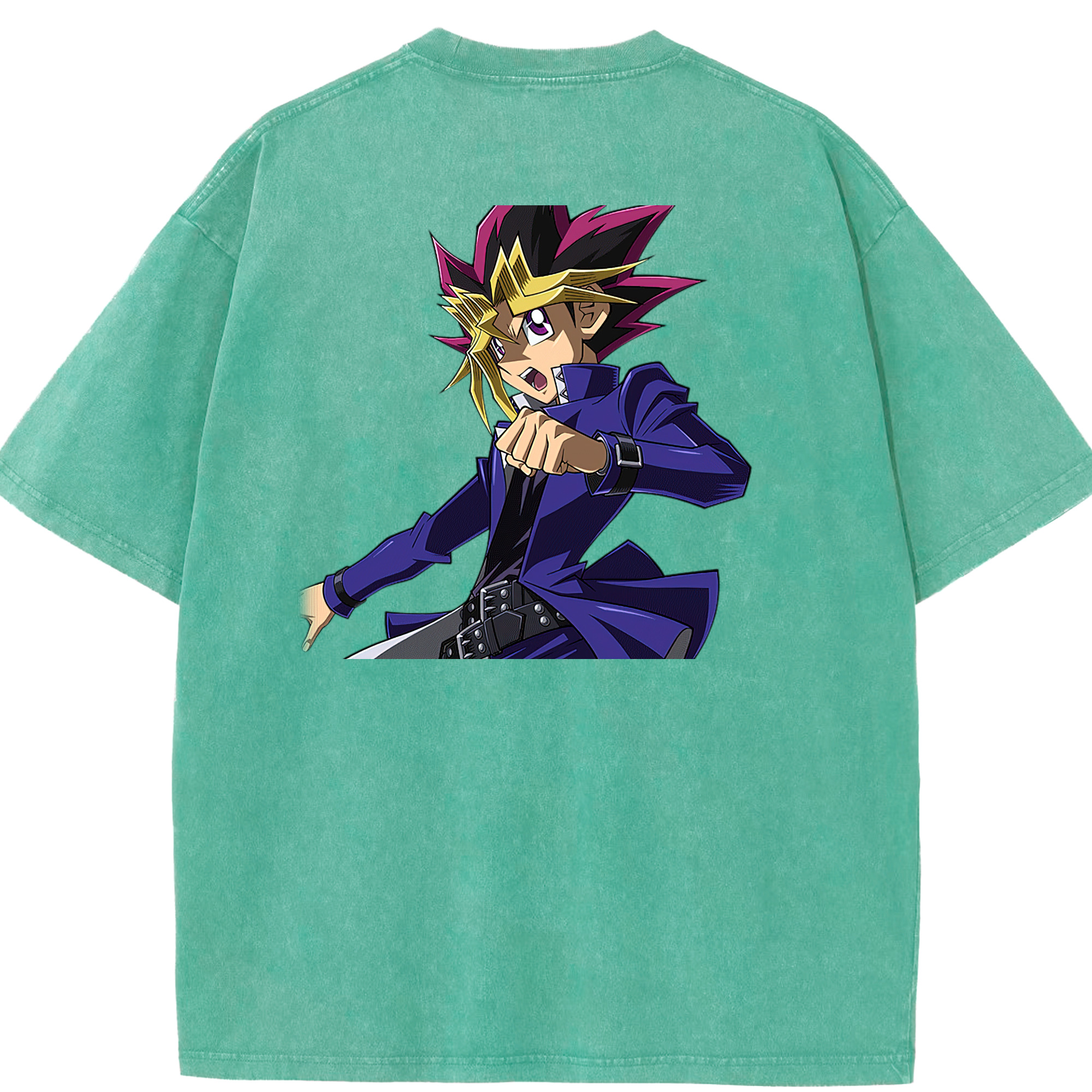 （画像用） 遊☆戯☆王 Yu-Gi-Oh! 綿100% ヴィンテージ風 半袖Tシャツ（背面プリント）